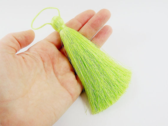 Extra Large Thick Candy Pink Thread Tassels - 4.4 inches - 113mm